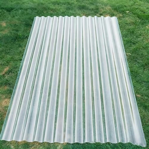 Panneaux de Toit en Polycarbonate Tole Ondulee Transparente Feuille de Toit Résistante aux UV, Plaque d'Éclairage du Jour for Plante Jardinage(4 PCS,0.9x2m/2.95x6.56ft)