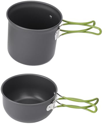 Eminchu Ensemble de Cuisine de Camping, Kit de Fourchette, Cuillère en Alliage d'aluminium avec Conception Pliable et Poignées en Silicone Antidérapantes, Idéal pour Les Pique-niques en Plein Air