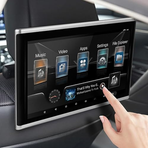 Monitor Da Poggiatesta Per Auto Da 10,1 Pollici, Sist-ema Di Intrattenimento Per I Sedili Posteriori Con Touchscreen IPS HD, Supporta Wi Fi/Bluetooth/MirrorLink/HDMI/USB, Altoparlanti Integrati