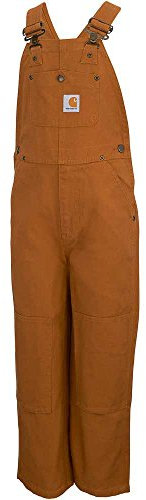 Carhartt Kid's CM8603 Latzoverall für Jungen, gewaschene Ente, Carhartt Braune Ente, 4