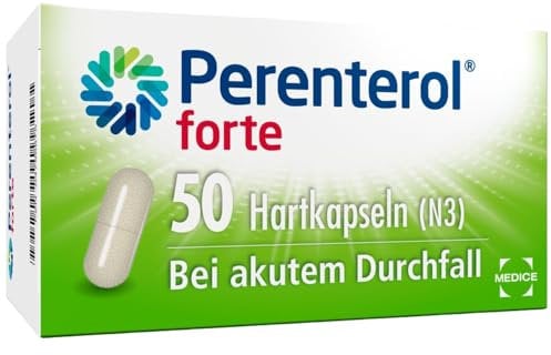 Perenterol forte 250 mg 50 Kapseln - Durchfall Medikament zur Vorbeugung & Behandlung von akutem Durchfall - entzündungshemmend - verhindert übermäßigen Flüssigkeitsverlust