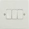 Schneider Electric Ultimate Flat Plate - 3 Gang 2 Way Light Switch, Single Pole, 16AX, GU1232WPW, Painted White with White Insert