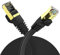 Veetop Lan Kabel 2m Cat 7 Netzwerkkabel Flach für 10 Gigabit Ethernet mit vergoldetem RJ45. Schwarz
