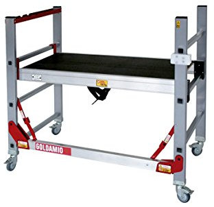 ANDAMIO PLEGABLE de ALUMINIO para TODO TIPO de PROFESIONALES GOLDAMIO A11 - modelo pequeño 1,1 m ¡¡La Mejor Solución para las Pequeñas y Medianas Alturas!!