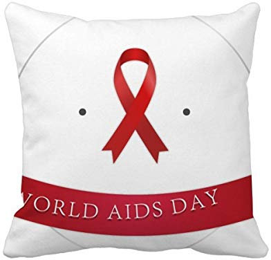 BeatChong HIV 1. Dezember Aids-Day quadratischer Kissenbezug für Zuhause, Sofa, Deko, Geschenk