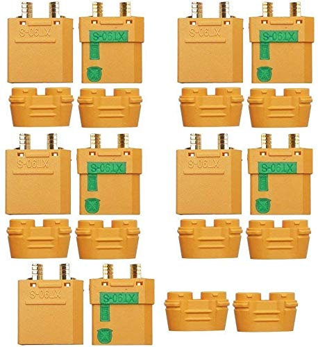 YOWOO 5 Paar Amass XT90-S XT90S XT90 Stecker & Stecker Stecker + Gehäuse für RC Car Truck Drone Quadcopter Brushless Motor FPV Batterie