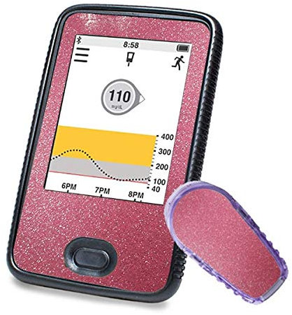 Dexcom G6 Sticker (Receiver + Transmitter) – Rosa Glitzer | Diasticker®