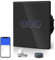 BSEED Interruttore Smart Smart 3 Gang 1 Via Interruttore Touch (Linea Neutra Richiesta) WiFi Interruttore Vetro 86mm Nero