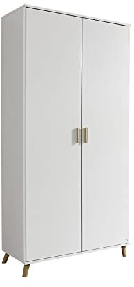 Rauch Möbel Falun Drehtürenschrank Schrank Kleiderschrank Weiss, 2-türig, inklusive 1 Kleiderstange, 2 Einlegeböden, BxHxT 92x203x53 cm
