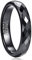 NUNCAD Ring Damen Herren SchwarzUnisex Fashion Ring aus Wolfram für AlltagHochzeit und Verlobung Größe 61 (19.4)