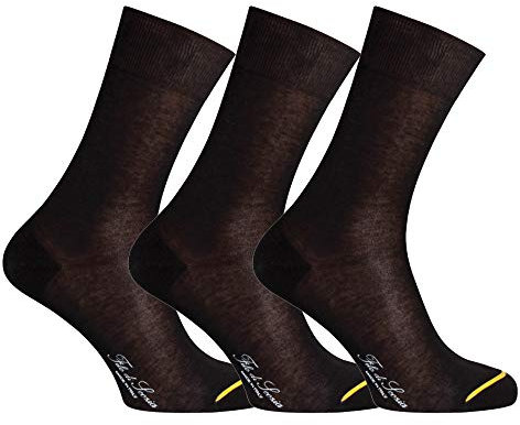 Mita – Calza corta da uomo in filo di Scozia appaiafacile – Pack da 3 paia – 42/44 – nero