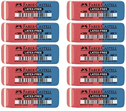 FABER-CASTELL 205001 - Radierer Latex-free, Tinte/Blei 187040, 10 Stück
