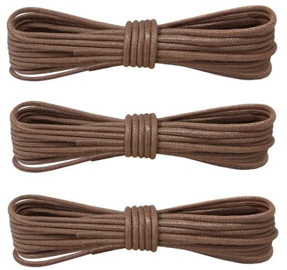 Laceter 2 Pares de Cordones Redondos Encerados 2.4mm para Zapatos de Vestir - Para Derbies, Botines, Mocasines - Acabado Elegante - Alta Durabilidad - Fabricado en España - Marrón, 75 cm