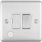13A DP Switched Fuse Spur & Flex Outlet -SATIN STEEL & Grey Trim- 240V Mains Isolation - Decorative Kitchen/Interior Wall Face Plate – Oven/Cooker/Hob Appliance On/Off Switch