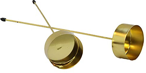 4-TLG. Set Adventskranz-Stecker aus Glas oder Metall - Adventskranzhalter - Kerzenhalter für Adventskranz - Teelichthalter für Adventskranz (Teelichthalter L 20 cm - Gold)