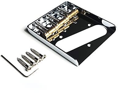 Guitar Anatomy Telecaster Vintage Ashtray Bridge - Brass Saddles - Chrome