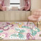 Rururug Teppich Maschinengefertigt Modern Kurzflor Polyester, antirutsch Waschbar Flur, Schlafzimmer, Küche, Wohnzimmer, kinderzimmer,Rosa bunter Schmetterling, Kinder 120 x 170 cm