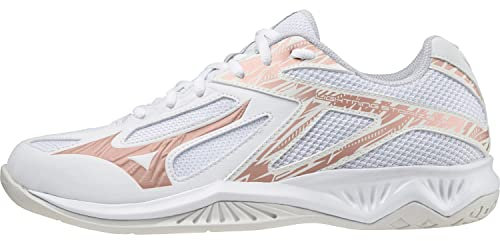 Mizuno Lightning Star Z6 Jr Volleyball-Schuh, Blue Curacao Snow White Red Brown Satin, 32 EU