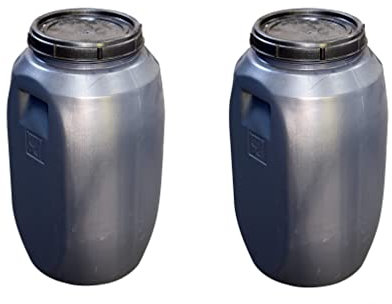 Mugar- Bidones de PVC para Uso Alimentario de 60 Litros con Cierre De Rosca Hermético - Pack de 2 Unidades