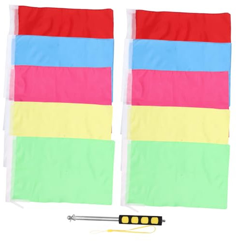 BESPORTBLE Fahnenstange Flaggen Farbig Schiedsrichter Fahnen Fu?Ball Linienrichter Hand Flagge Signalfahne Schiedsrichterflaggen Motorsport Football Rugby Hockey Training Zubeh?r