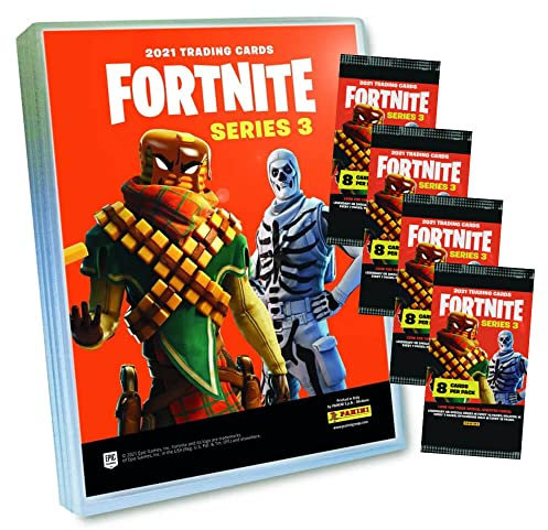 Panini Fortnite Karten Serie 3 Trading Cards - Sammelkarten (1 Mappe + 4 Booster)