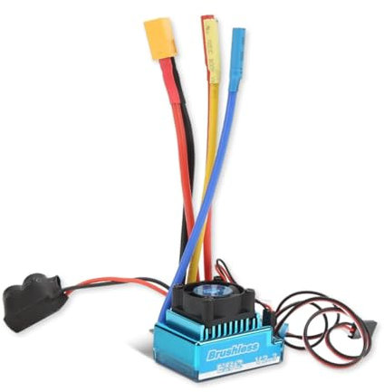 120A Télécommande Brushless ESC, Port de Programmation Externe, 120A ESC, Réglage de L'accélération à 9 Vitesses, Xt60 Plug One Touch Setting ESC pour 1/10 1/8 RC Car