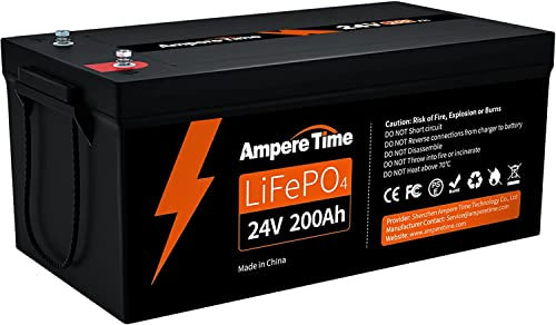 LiTime Batterie 24V Lithium 200Ah, Batterie LiFePO4 avec 200A Protection BMS et 4000-15000 Cycles Profonds, Maximale 5120W, sans Entretien Parfait pour Camping-Car, Système Solaire, Bateaux