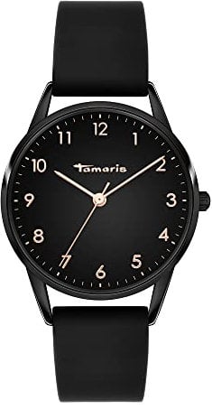 Tamaris Damen Analog Quarz Uhr mit Silikon Armband TT-0122-PQ