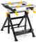 COSTWAY Établi Pliable avec Plate-Forme Inclinable 7 Hauteurs réglables, Support de Scie Garage Cadre en Alu avec 2 Poignées de Serrage et 8 Pinces Coulissantes, Tréteau Plan de Travail Portable