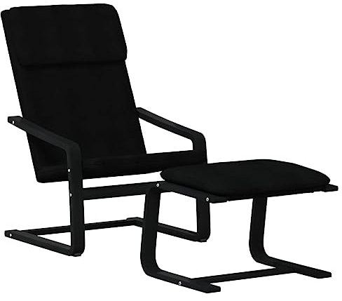 vidaXL Relaxsessel, Fernsehssel mit Fußhocker, Liegesessel für Wohnzimmer, Relaxstuhl Polstersessel Ruhesessel TV Sessel, Schwarz Stoff