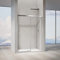 AIDAL Porte de douche coulissante 130x195 pour installation en niche en verre trempé 8mm transparent profilés chromés