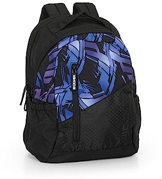COMIX TWEEN - Zaino Urban Scuola Media, Superiore e Elementare con Tasca Posteriore Per Laptop e Tablet, e Spallacci Regolabili, Vano Frontale a Zip e Tasche Laterali, Nero/Blu, 30x41Hx19