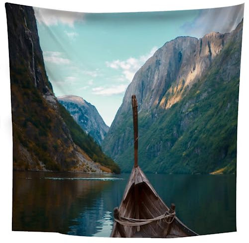 Wikinger Runen Wandbehang Tapisserie 180X200 Wikinger Schiff Wandbehang Wanddekoration Modern Groß Mikrofaser Stoff Kinderzimmer Wohnzimmer Schlafzimmer Für Erwachsene Mädchen Jungen,F9