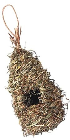 FUNOMOCYA Handmade Straw Bird Nest Straw Garden Bird House Wren Nesting House Straw Bird House Decor Outdoor Birdhouse Straw Woven Bird Outdoor Hummingbird House Bird Hut Grass Nest Gourd