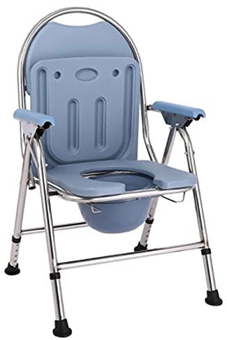 TEmkin Nachttisch-Toilettenstuhl für Erwachsene, klappbarer Toilettenstuhl mit Eimer, höhenverstellbarer Duschstuhl, Toilettenstuhl für ältere Menschen