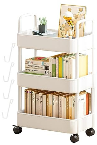 Nupaque Storage Rack Wheels | Rolling Storage Trolley | 3/4 Tier Kitchen Storage Utility Cart | Multifunctional Storage Organiser | Rolling Storage Rack For Bedroom/Bathroom