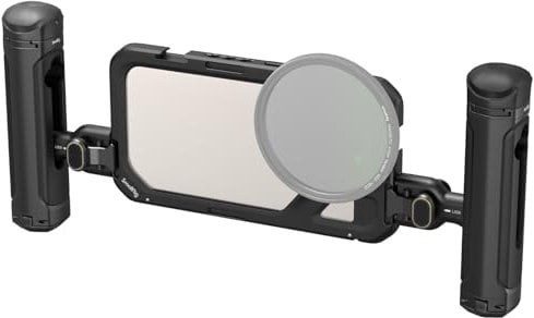 SMALLRIG Dual Handy Käfig Set für iPhone 15 Pro, mobiles Video Rig Käfig-Set aus Aluminiumlegierung mit kabellosem Schnellverschluss, Zwei Griffen für Videoaufzeichnung/YouTube/Vlog – 4397B