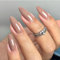 JUSTUNX 24 pcs Amande Faux Ongles Nude Rose Long Ongles French Press sur Ongles pour Femmes et Filles