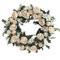 Mokylor Künstlicher Pfingstrosen-Blumenkranz, 39,9 cm, Handgefertigter Blumenkranz, Gefälschter Burgunder-Pfingstrosen-Kranz mit Grünen Blättern, Frühlings-Sommer-Blumen-Türkranz für(Weiß)