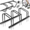 KESSER® Râtelier à vélos pour 3 vélos avec panneau de stationnement | Support multiple avec espacement des roues de 37 cm pour largeur de pneu de 30 à 65 mm | Support de vélo pour montage au sol ou