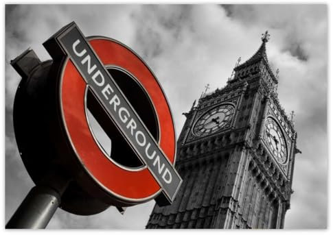 Wandsticker Dekor Foto Aufkleber 100 x 70 cm London Underground Schild Nr. H1155M_NS1Z