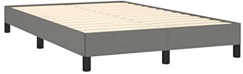 vidaXL Bettgestell, Polsterbett Bett mit Stützbeinen, Bettrahmen mit Lattenrost für Schlafzimmer, Doppelbett Schlafzimmerbett, Dunkelgrau 120x190cm Stoff