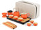 fanquare Orange Chinesischer Teeservice Porzellan Kung Fu Tee Sets für Erwachsene 13 Stück Traditionelles Reise Teeservice mit Teekanne Tablett Reisetasche Japanischer Tee Service für Geschenke