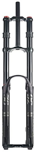 DH Downhill-Mountainbike-Federgabel 26 27,5 29 Zoll Federweg 160 mm MTB-Luftgabel Rückpralleinstellung Doppelschulter-Fahrrad-Vorderradgabel Steckachse 15 x 110 mm (Farbe: Schwarz, Größe: 27,5 Zoll)