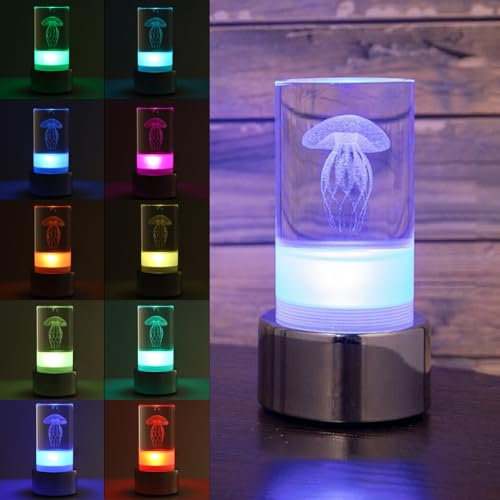 LED Nachttischlampe, Kreative Kabellose Acryl Schreibtischlampe, USB Aufladung 7 Beleuchtungsfarben Bar Atmosphäre Tischlampe für Bar Schlafzimmer Büro Wohnzimmer Restaurant Dekoratio Geschenk