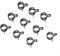 Abrazadera de manguera con clip de resorte, negro, 10 piezas, reutilizable, flexible, distribución de presión (14 mm)