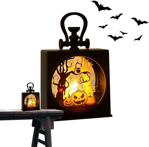 Bexdug Halloween-LED-Kerze, gruselige Halloween-Lampe für den Innenbereich, kompakte Halloween-Dekorationen, Halloween-Laternen für Wohnzimmer, Schlafzimmer