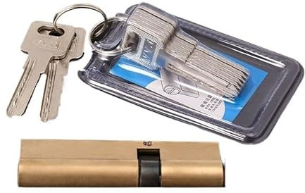 SkyjOy Serrure Porte Serrure à Cylindre 65 70 80 90 100 110 120 mm Cylindre AB Clé Antivol Entrée Serrure de Porte en Laiton Noyau allongé Clés étendues Cylindre Serrure(37.5-82.5)