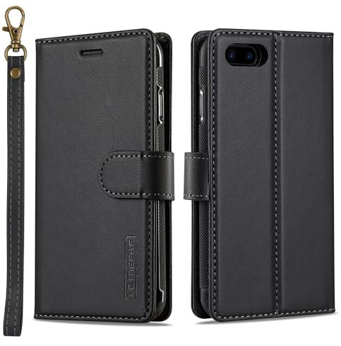 Mobile cover, Detachable Case Compatible with iPhone 7/8/SE 2020/SE 2022 Wallet Case with Card Holder Premium PU Leather Magnetic Case with Kickstand Shockproof Wrist Strap Removable Flip Protective C