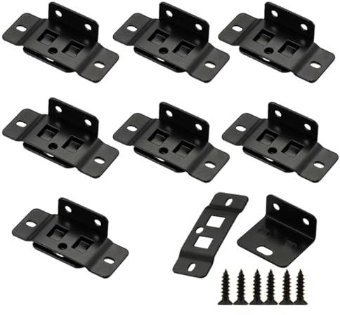 10 Pack Quick Fitting Furniture Joint Bracket, Duty Corner Brace Joint Right Angle Bracket, Stainless Steel Furniture Corner Connectors with Screws for Drawers, Cabinets, Tables, and Chairs (Black)